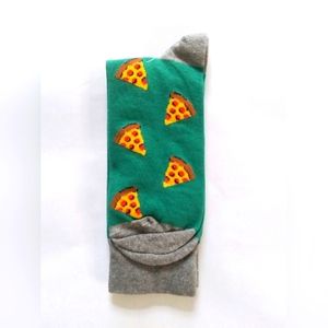 Novelty Pizza Socks 1 Pair Green